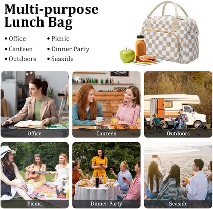 Insulated Lunch Bag for Women Men Large Reusable Lunch Box Adult Leakproof Portable Cooler Tote Bags for Work Picnic