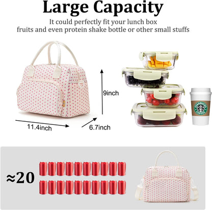 Insulated Lunch Bag for Women Men Large Reusable Lunch Box Adult Leakproof Portable Cooler Tote Bags for Work Picnic