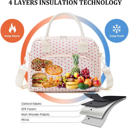 Insulated Lunch Bag for Women Men Large Reusable Lunch Box Adult Leakproof Portable Cooler Tote Bags for Work Picnic