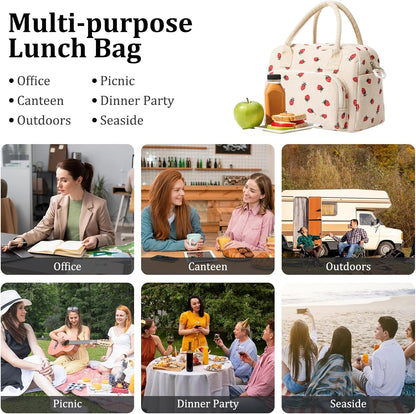 Insulated Lunch Bag for Women Men Large Reusable Lunch Box Adult Leakproof Portable Cooler Tote Bags for Work Picnic