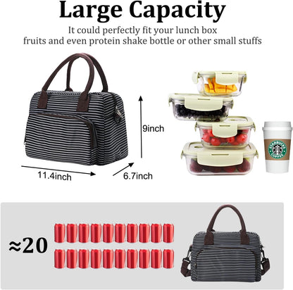 Insulated Lunch Bag for Women Men Large Reusable Lunch Box Adult Leakproof Portable Cooler Tote Bags for Work Picnic