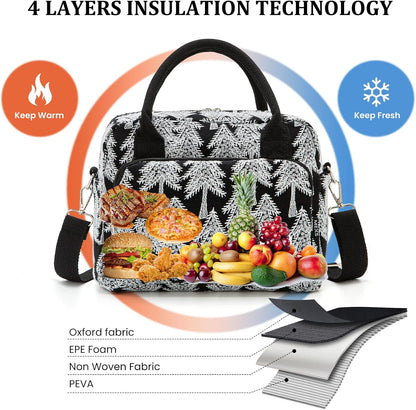 Insulated Lunch Bag for Women Men Large Reusable Lunch Box Adult Leakproof Portable Cooler Tote Bags for Work Picnic
