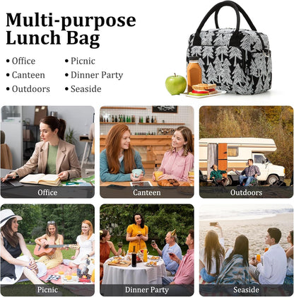 Insulated Lunch Bag for Women Men Large Reusable Lunch Box Adult Leakproof Portable Cooler Tote Bags for Work Picnic
