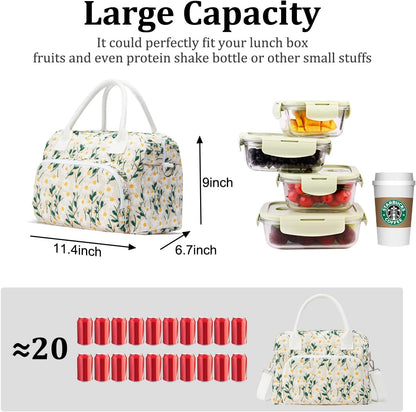 Insulated Lunch Bag for Women Men Large Reusable Lunch Box Adult Leakproof Portable Cooler Tote Bags for Work Picnic