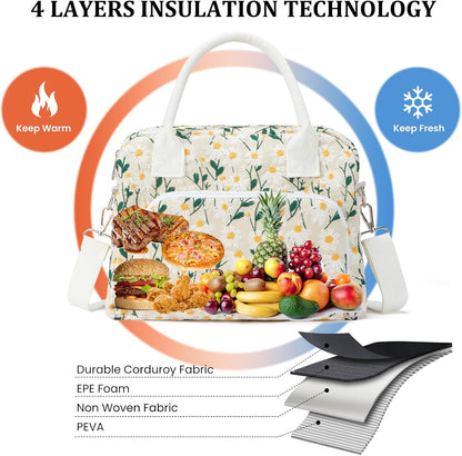Insulated Lunch Bag for Women Men Large Reusable Lunch Box Adult Leakproof Portable Cooler Tote Bags for Work Picnic