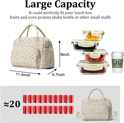 Insulated Lunch Bag for Women Men Large Reusable Lunch Box Adult Leakproof Portable Cooler Tote Bags for Work Picnic