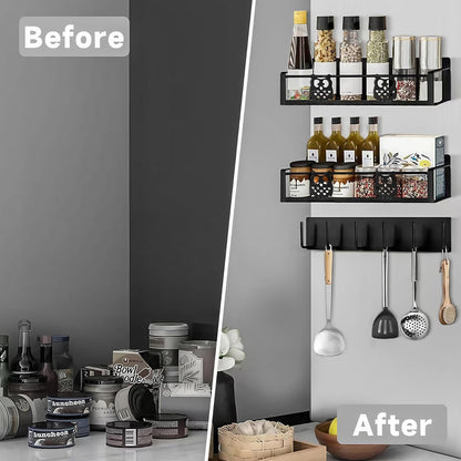 Magnetic Spice Rack for Refrigerator,Space Saving Kitchen Organizer Shelf
