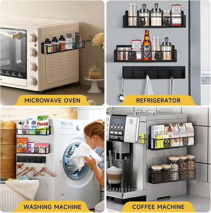 Magnetic Spice Rack for Refrigerator,Space Saving Kitchen Organizer Shelf