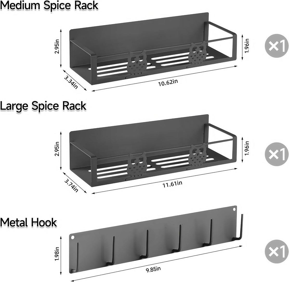 Magnetic Spice Rack for Refrigerator,Space Saving Kitchen Organizer Shelf