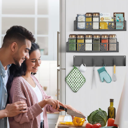 Magnetic Spice Rack for Refrigerator,Space Saving Kitchen Organizer Shelf