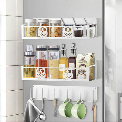Magnetic Spice Rack for Refrigerator,Space Saving Kitchen Organizer Shelf