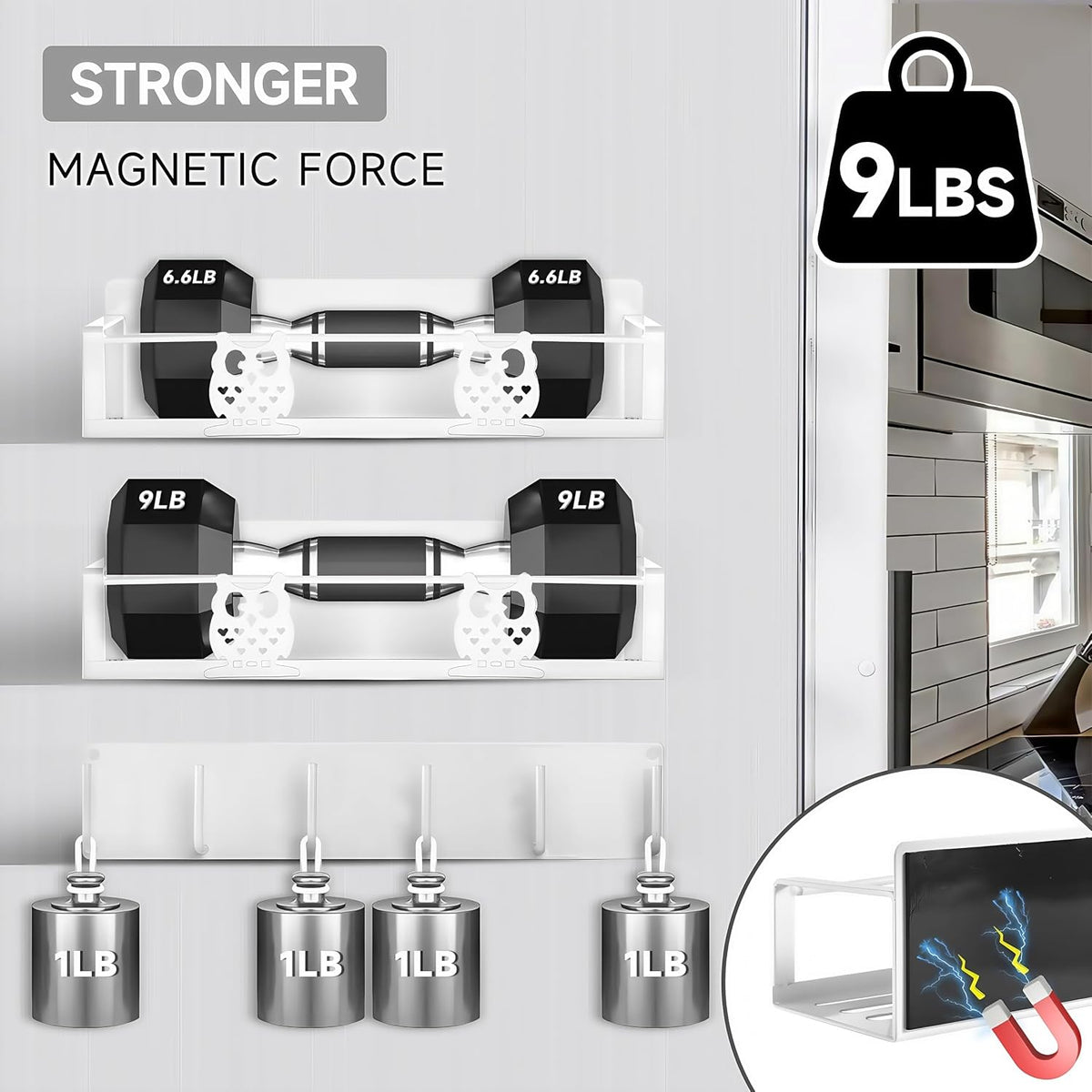 Magnetic Spice Rack for Refrigerator,Space Saving Kitchen Organizer Shelf