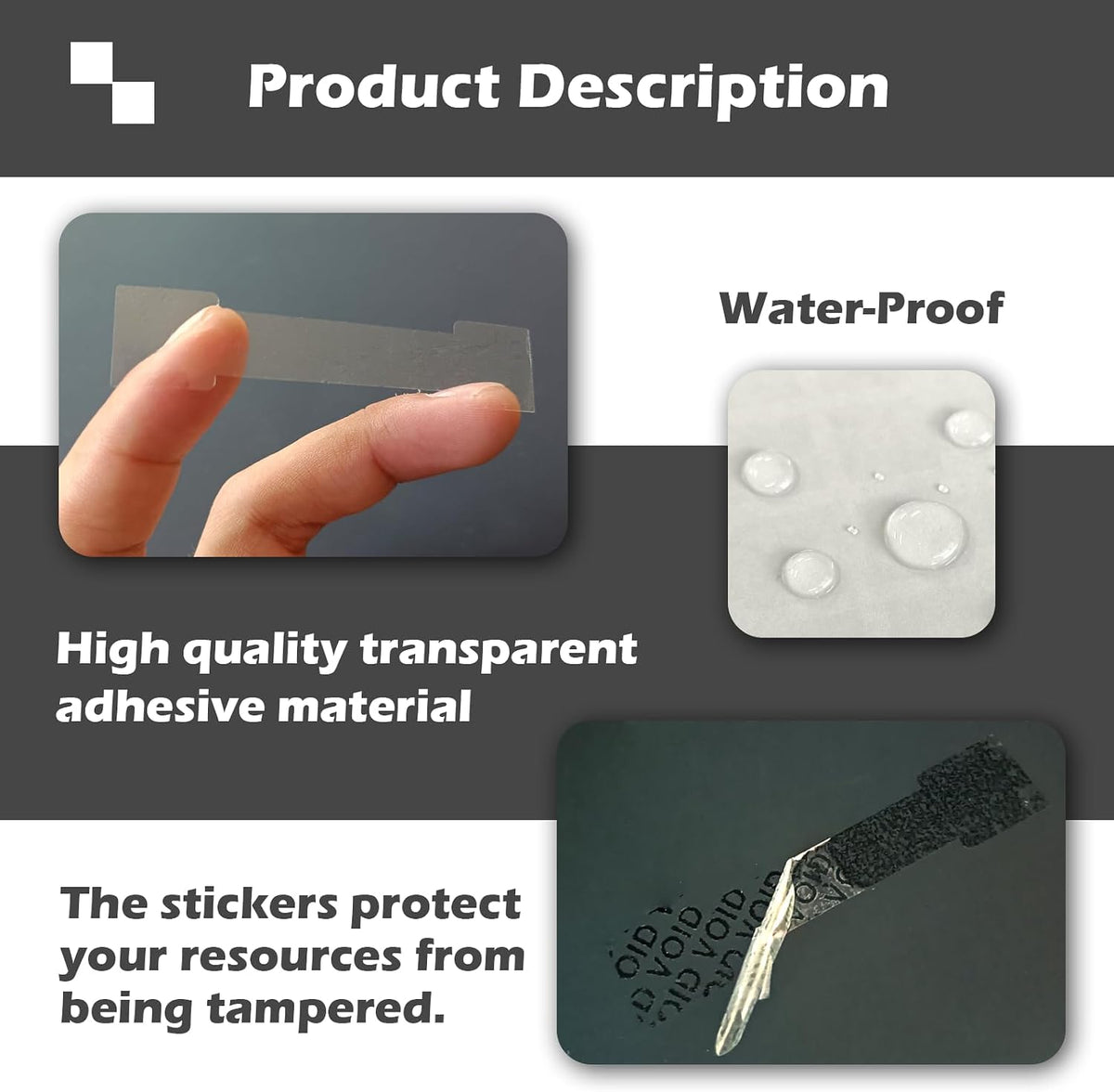 Crystal Clear Sealing Label Transparent Blank Tamper Proof Labels Bone Shape Package Seal Self Adhesive Security Warranty Void Tamper evident Stickers (120pcs)