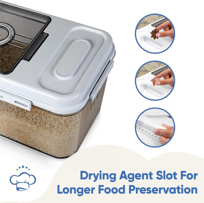 Extra Large Airtight Food Storage Containers with Lids, Pack of 2, 6.5L, 220Oz, Airtight Kitchen and Pantry Bulk Canisters for Flour, Sugar, Rice, and Baking Supplies - Transparent