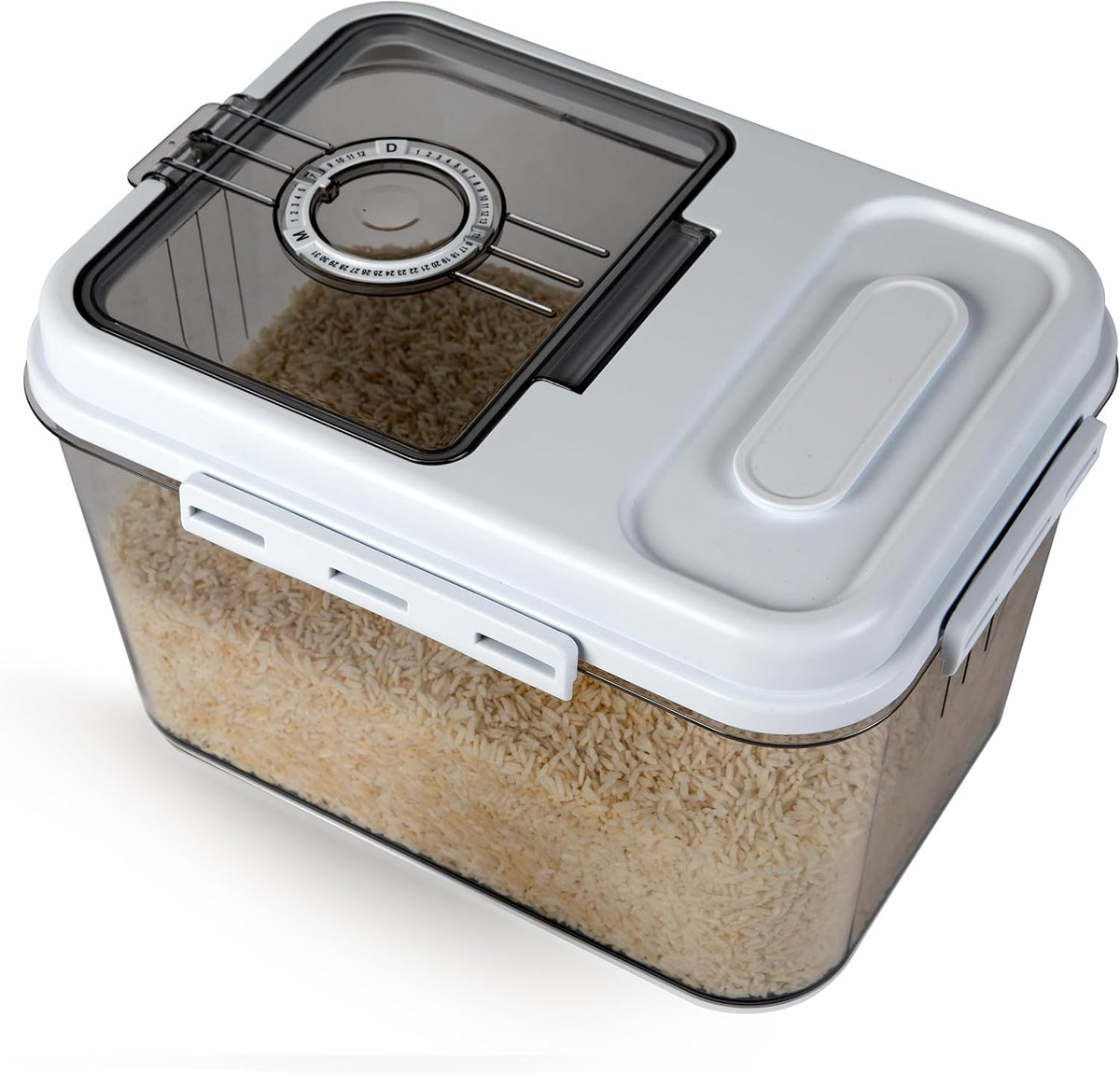 Extra Large Airtight Food Storage Containers with Lids, Pack of 2, 6.5L, 220Oz, Airtight Kitchen and Pantry Bulk Canisters for Flour, Sugar, Rice, and Baking Supplies - Transparent