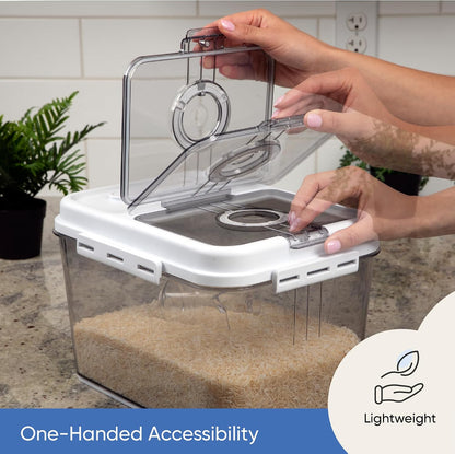 Extra Large Airtight Food Storage Containers with Lids, Pack of 2, 6.5L, 220Oz, Airtight Kitchen and Pantry Bulk Canisters for Flour, Sugar, Rice, and Baking Supplies - Transparent