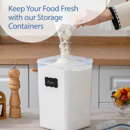 Extra Large Airtight Food Storage Containers with Lids, Pack of 2, 6.5L, 220Oz, Airtight Kitchen and Pantry Bulk Canisters for Flour, Sugar, Rice, and Baking Supplies - Transparent