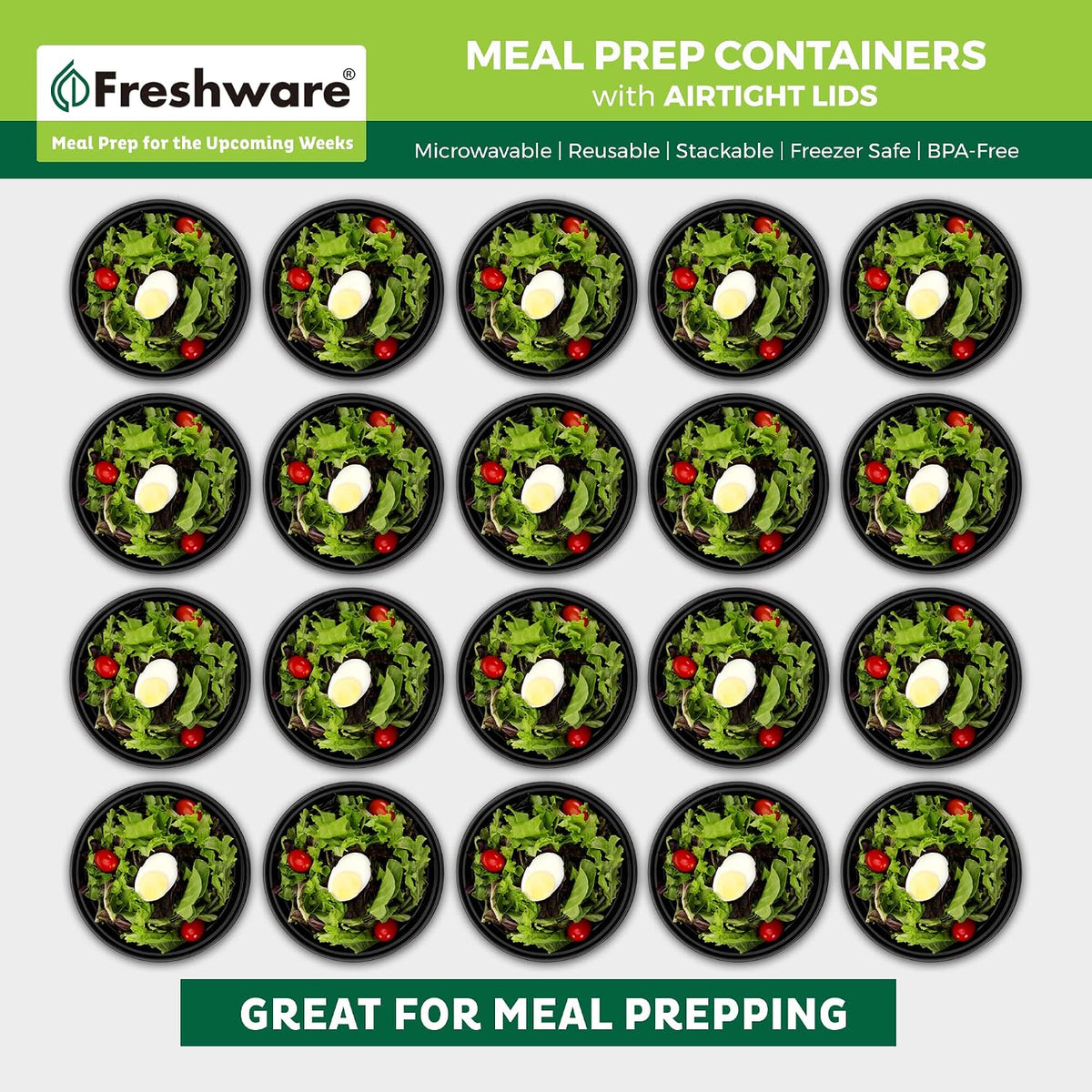 Meal Prep Bowl Containers [30 Pack] Plastic Bowls with Lids for Soup and Salad, Food Storage Bento Box, BPA Free, Stackable, Lunch Boxes, Microwave/Dishwasher/Freezer Safe (28 oz)