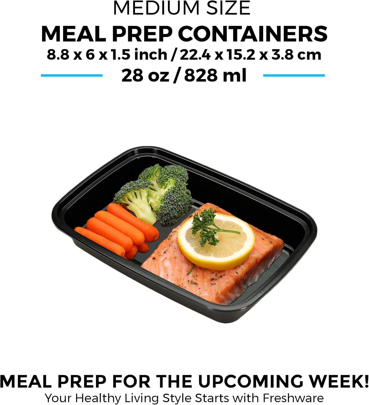 Meal Prep Bowl Containers [30 Pack] Plastic Bowls with Lids for Soup and Salad, Food Storage Bento Box, BPA Free, Stackable, Lunch Boxes, Microwave/Dishwasher/Freezer Safe (28 oz)