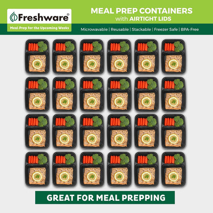 Meal Prep Bowl Containers [30 Pack] Plastic Bowls with Lids for Soup and Salad, Food Storage Bento Box, BPA Free, Stackable, Lunch Boxes, Microwave/Dishwasher/Freezer Safe (28 oz)