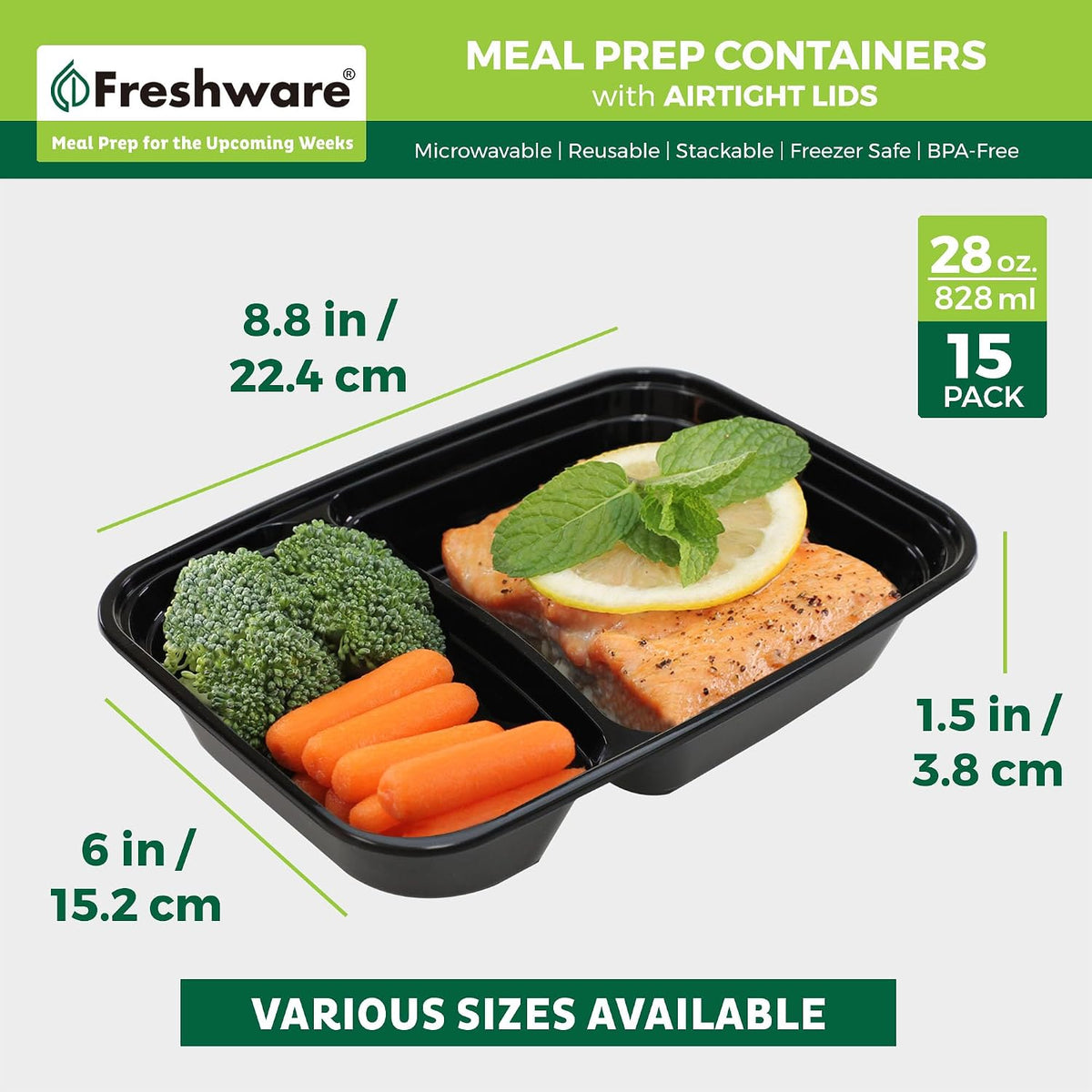 Meal Prep Bowl Containers [30 Pack] Plastic Bowls with Lids for Soup and Salad, Food Storage Bento Box, BPA Free, Stackable, Lunch Boxes, Microwave/Dishwasher/Freezer Safe (28 oz)