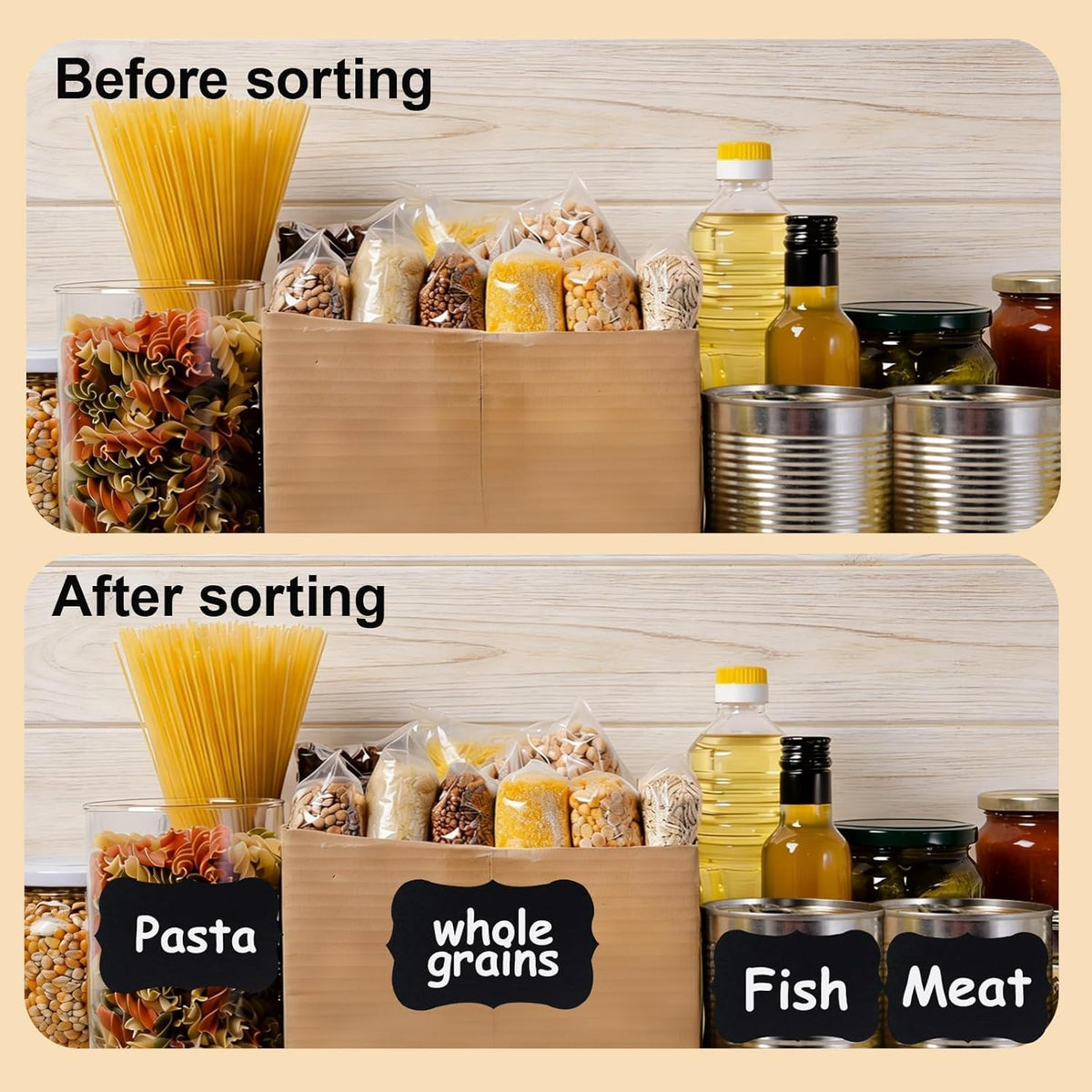 Chalkboard Labels-3.4" x 2.1" Large Size Reusable Blackboard Stickers with 1 Liquid Chalk Markers for Mason Jars, Storage Bins,Craft Rooms,Food Containers and Pantry Storage
