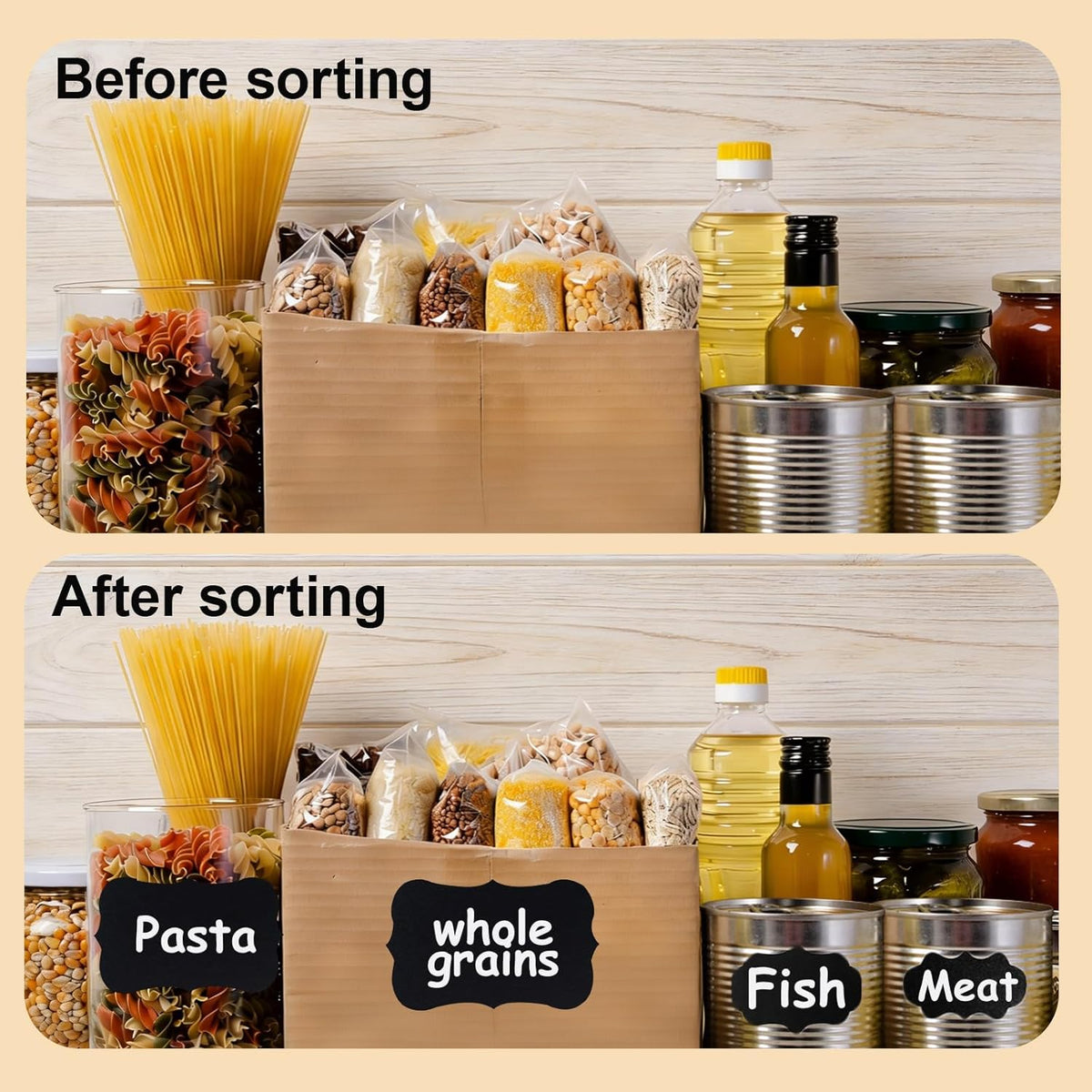 Chalkboard Labels-3.4" x 2.1" Large Size Reusable Blackboard Stickers with 1 Liquid Chalk Markers for Mason Jars, Storage Bins,Craft Rooms,Food Containers and Pantry Storage