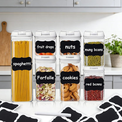 Chalkboard Labels-3.4" x 2.1" Large Size Reusable Blackboard Stickers with 1 Liquid Chalk Markers for Mason Jars, Storage Bins,Craft Rooms,Food Containers and Pantry Storage
