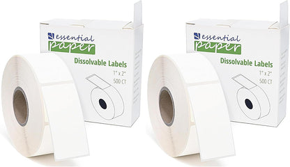 500 Dissolvable Food Labels, 1 x 2 Inch Blank White