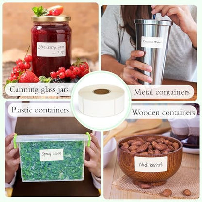 500 Dissolvable Food Labels, 1 x 2 Inch Blank White