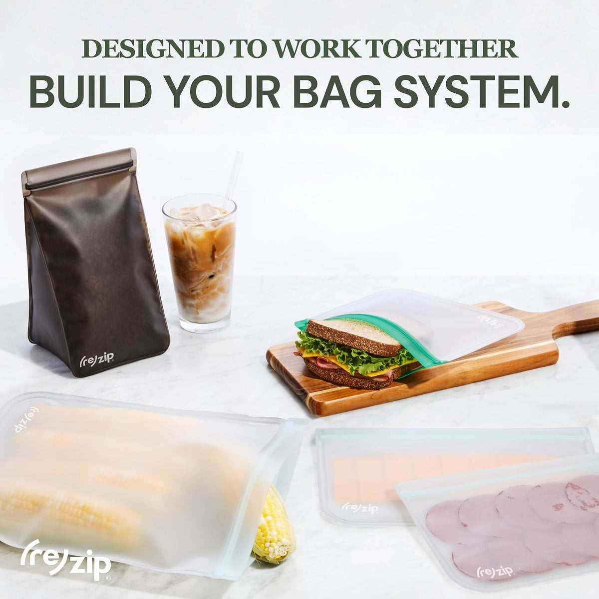 ( Reusable Gallon Freezer Food Storage Bags, Leakproof, Clear