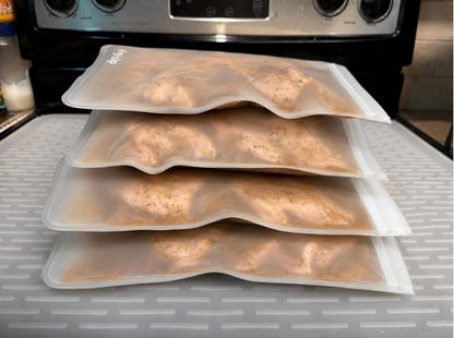( Reusable Gallon Freezer Food Storage Bags, Leakproof, Clear