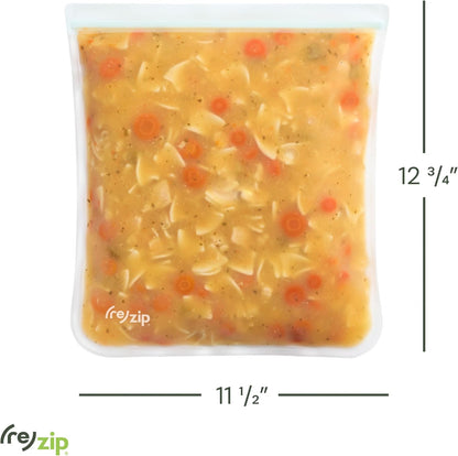 ( Reusable Gallon Freezer Food Storage Bags, Leakproof, Clear