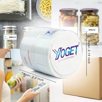 300pcs Removable Freezer Labels, Yoget 1 x 3 Inch Food Labels, Refrigerator Freezer Tape Label Easy Clean Leaves No Residue, 2 Color Label Stickers Roll
