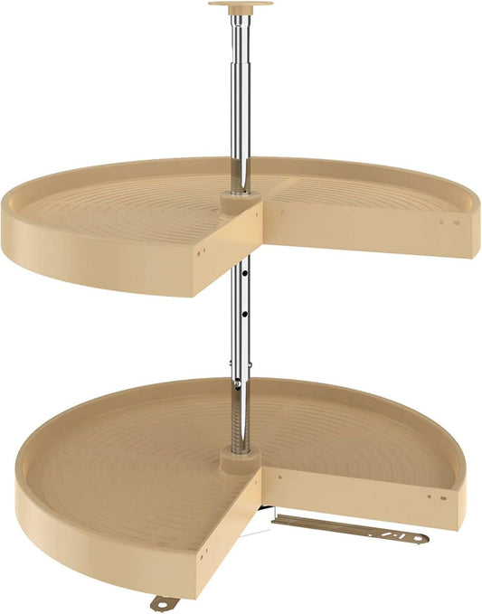28" Pie-Cut Lazy Susan for Diagonal Corner Cabinets, Almond