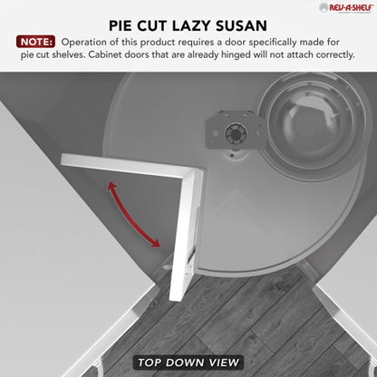 28" Pie-Cut Lazy Susan for Diagonal Corner Cabinets, Almond