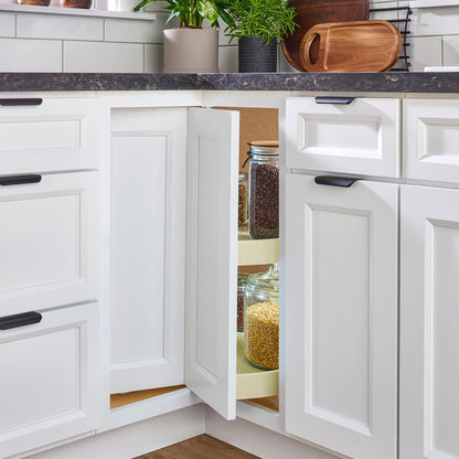 28" Pie-Cut Lazy Susan for Diagonal Corner Cabinets, Almond