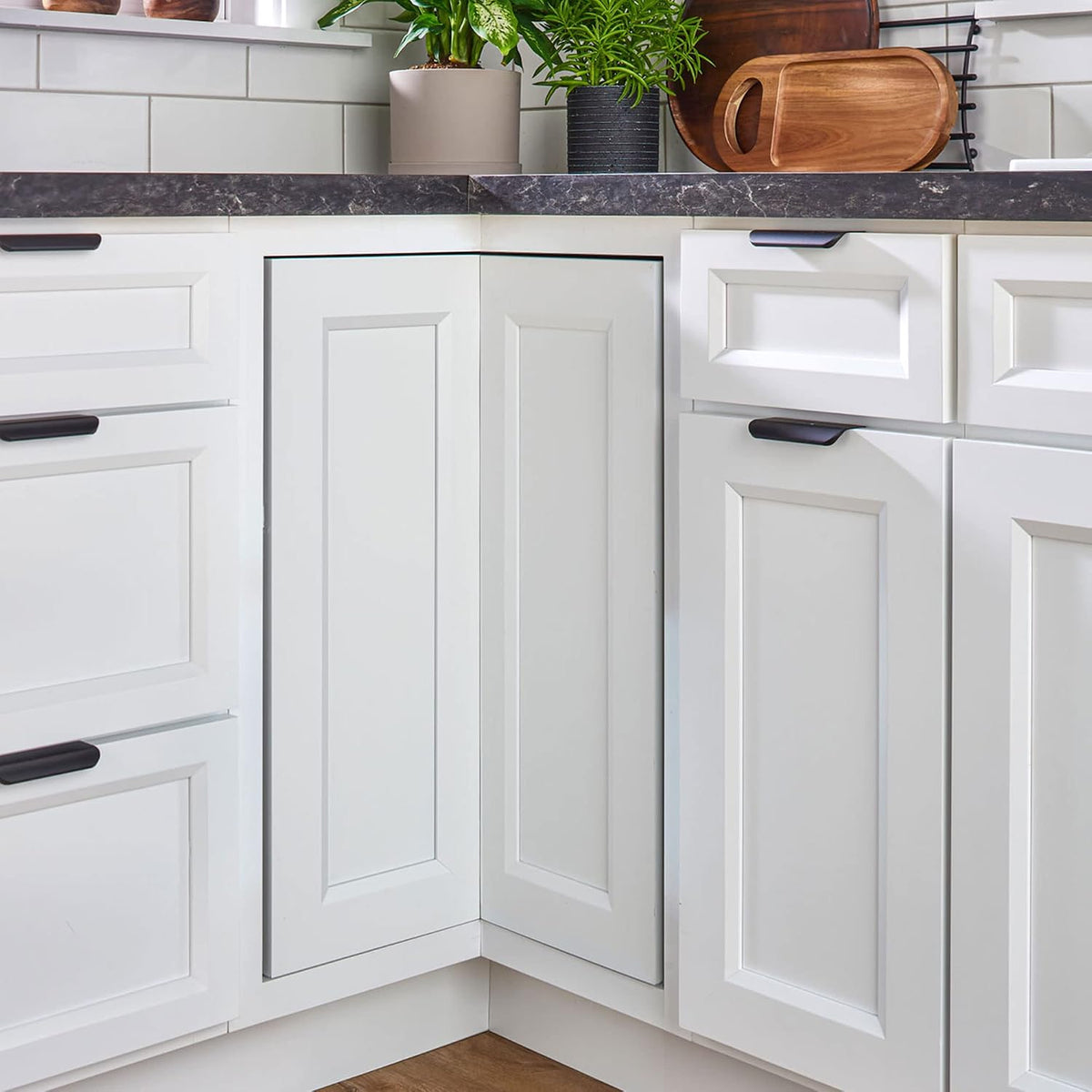 28" Pie-Cut Lazy Susan for Diagonal Corner Cabinets, Almond