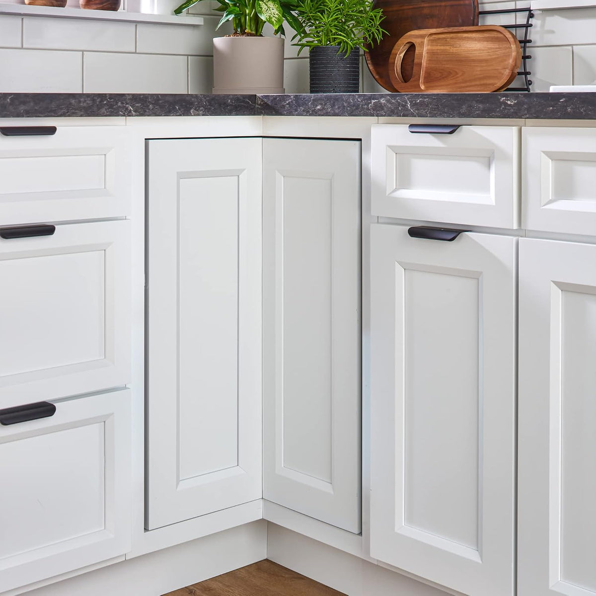28" Pie-Cut Lazy Susan for Diagonal Corner Cabinets, Almond