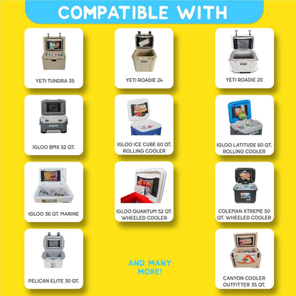 Cooler Net for Dry Storage and Organization - Compatible with YETI, RTIC, Ninja, Igloo, Coleman, Lifetime, Pelican Ice Chests - Works with Cooler Lights, Wheel Kits, RTIC Cooler Accessories, and More