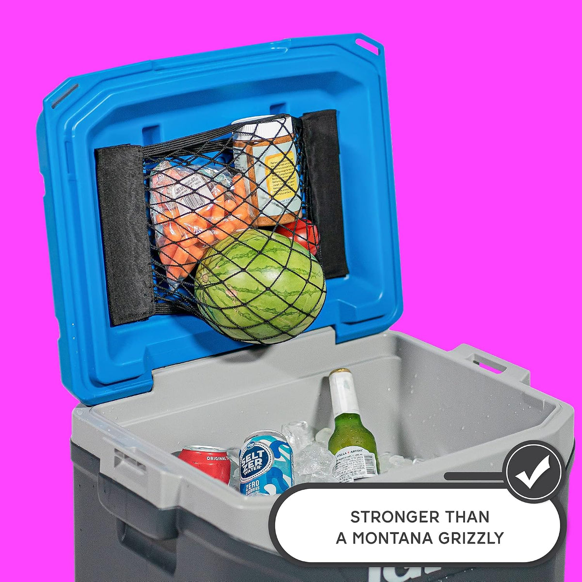 Cooler Net for Dry Storage and Organization - Compatible with YETI, RTIC, Ninja, Igloo, Coleman, Lifetime, Pelican Ice Chests - Works with Cooler Lights, Wheel Kits, RTIC Cooler Accessories, and More