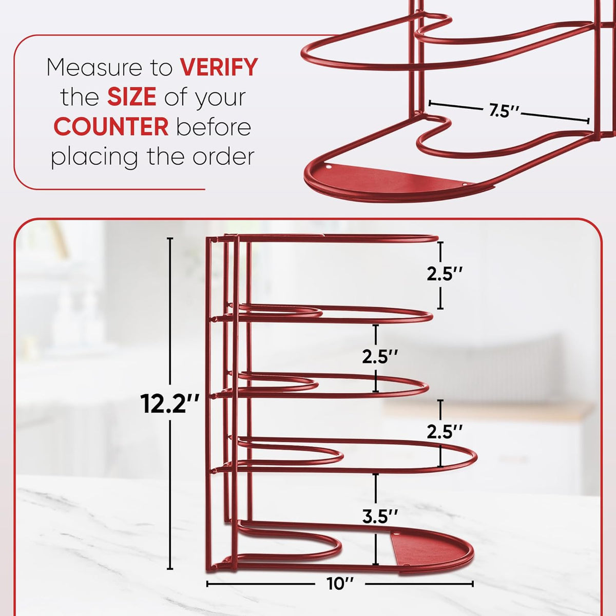 Heavy-Duty Pots and Pans Organizer | 5-Tier Cookware & Lid Storage Rack | Free-Standing or Wall-Mount | Kitchen Organizer for Cast Iron Skillets, Pots, Frying Pans, Lids | Black
