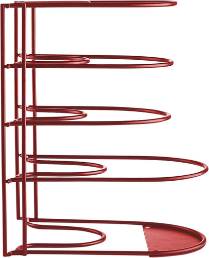 Heavy-Duty Pots and Pans Organizer | 5-Tier Cookware & Lid Storage Rack | Free-Standing or Wall-Mount | Kitchen Organizer for Cast Iron Skillets, Pots, Frying Pans, Lids | Black