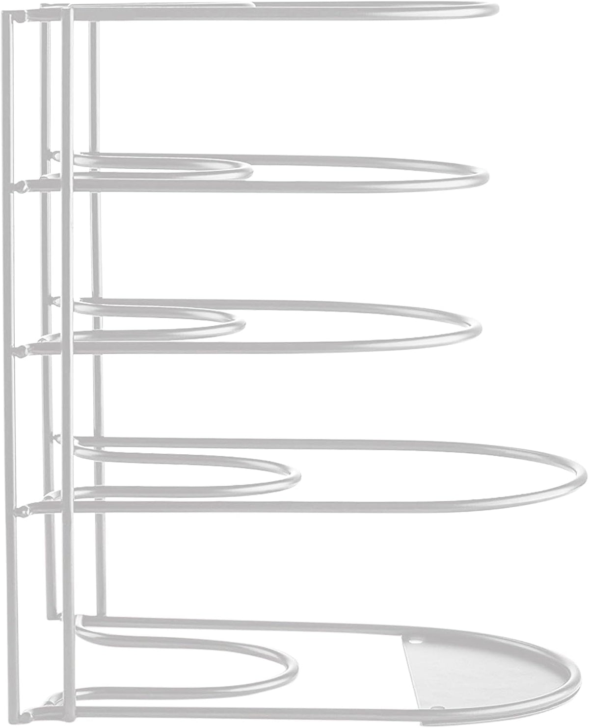 Heavy-Duty Pots and Pans Organizer | 5-Tier Cookware & Lid Storage Rack | Free-Standing or Wall-Mount | Kitchen Organizer for Cast Iron Skillets, Pots, Frying Pans, Lids | Black