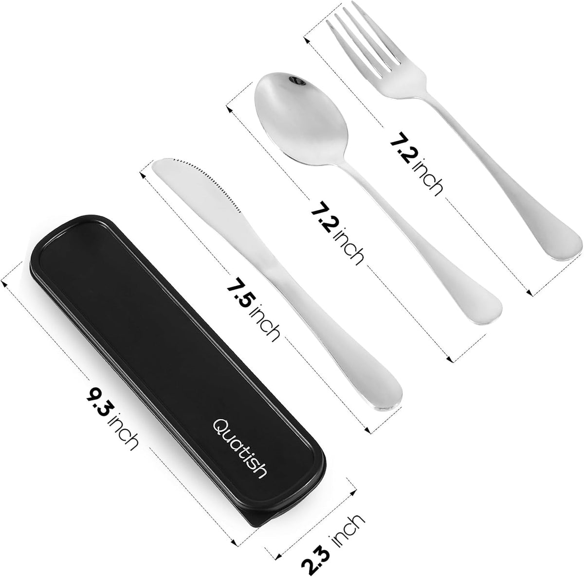 Travel Utensils with Case, Stainless Steel Cutlery Set, Purple