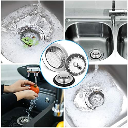 3 Pcs Sink Plug Stopper Disposal Drain Strainer,Silver