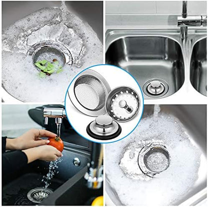 3 Pcs Sink Plug Stopper Disposal Drain Strainer,Silver