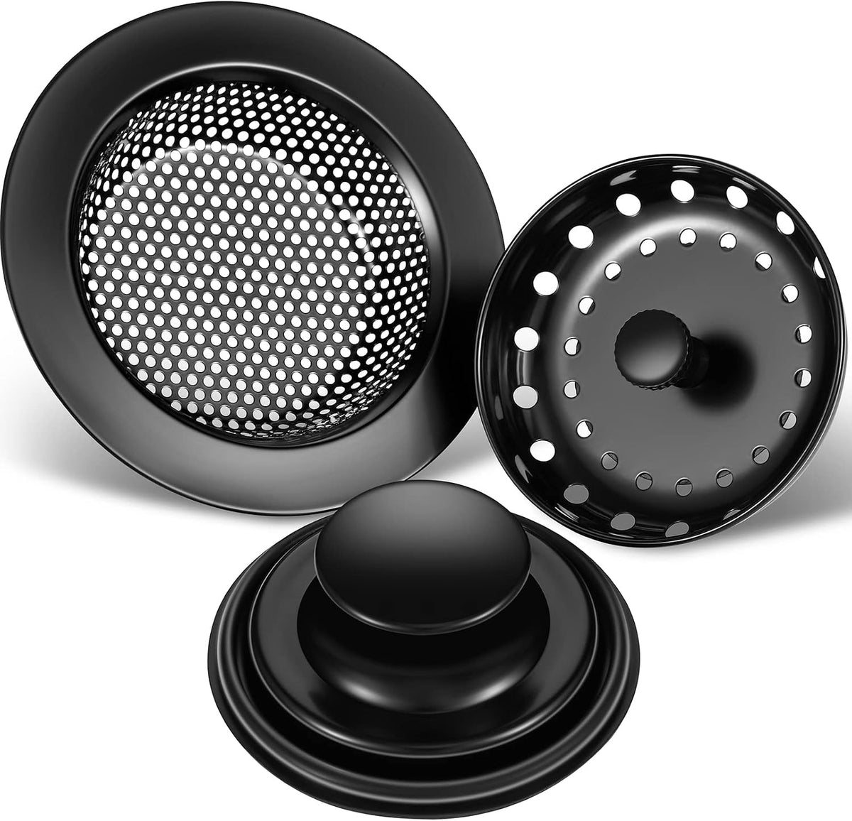 3 Pcs Sink Plug Stopper Disposal Drain Strainer,Silver