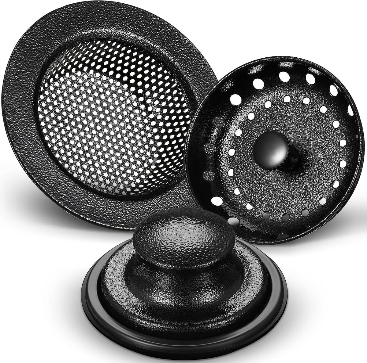 3 Pcs Sink Plug Stopper Disposal Drain Strainer,Silver