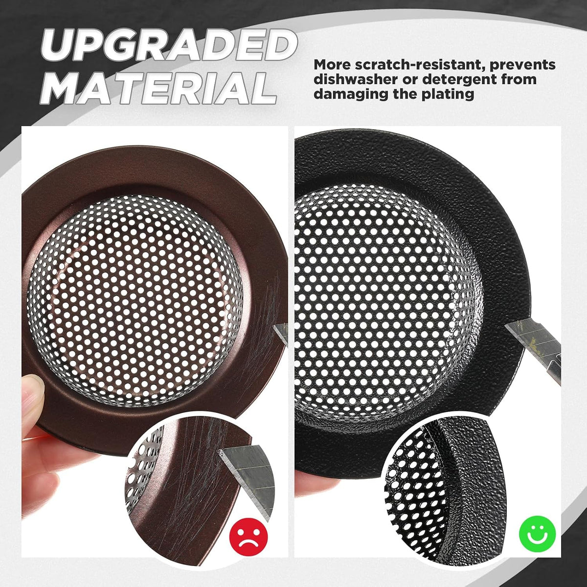 3 Pcs Sink Plug Stopper Disposal Drain Strainer,Silver
